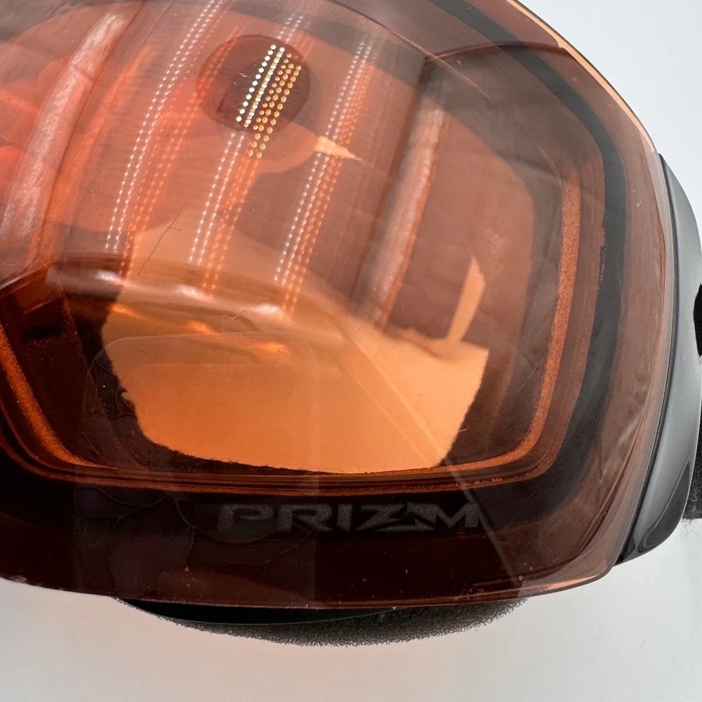 Oakley Prizm Snow Goggles Black Orange Lens Ski Snowboard Adjustable Strap